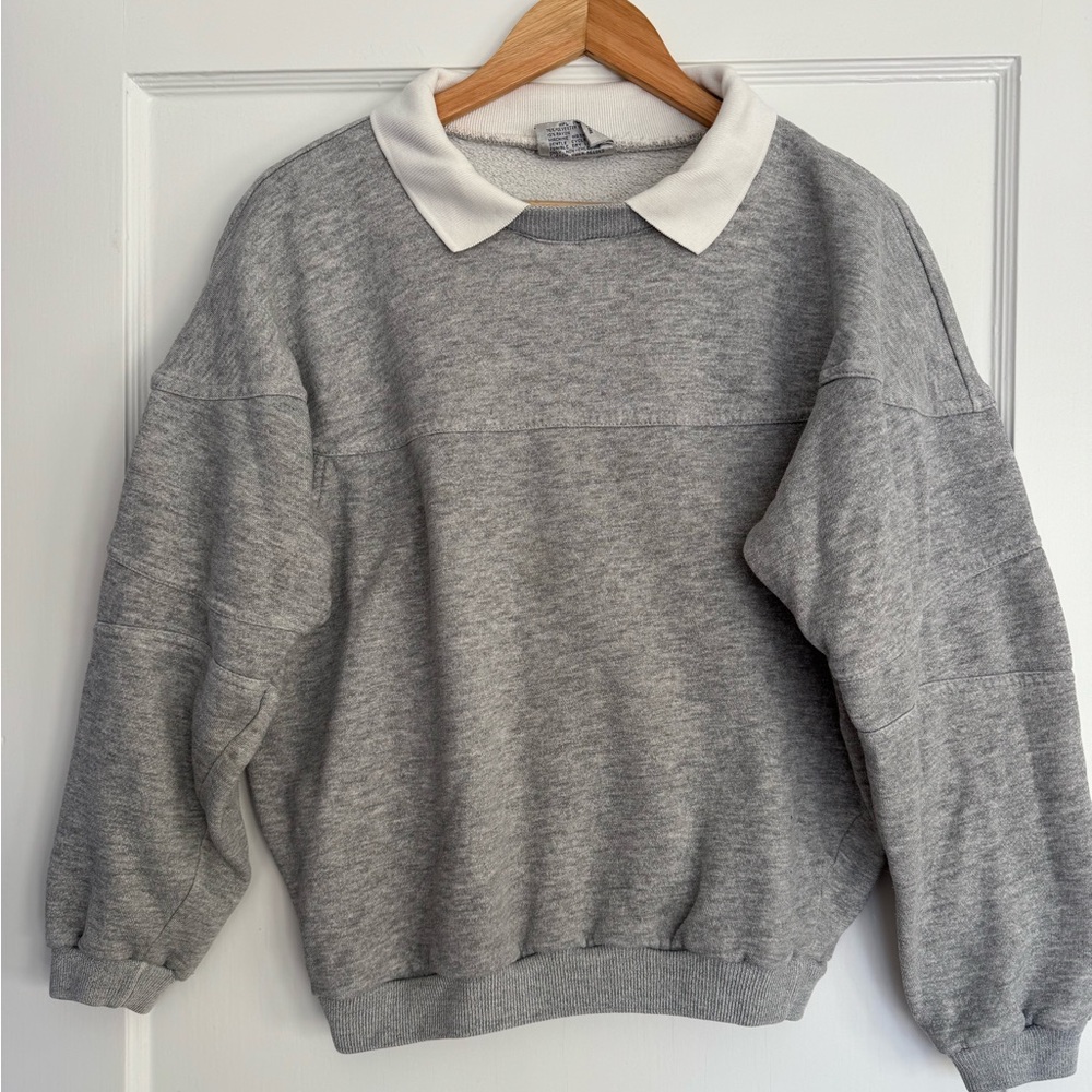 Vintage Track & Court collared sweatshirt / medium / grey